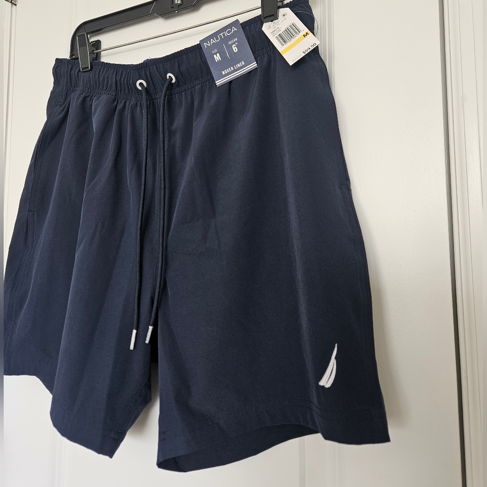 NWT Nautica Men's 6" Replenishment Swim Shorts Navy Size Medium